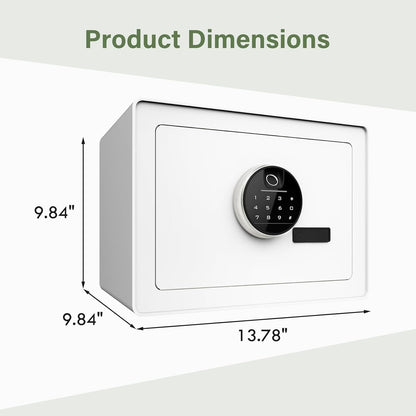 1.2 cu ft Fingerprint Safe Box with Keypad & Key, Removable Shelf