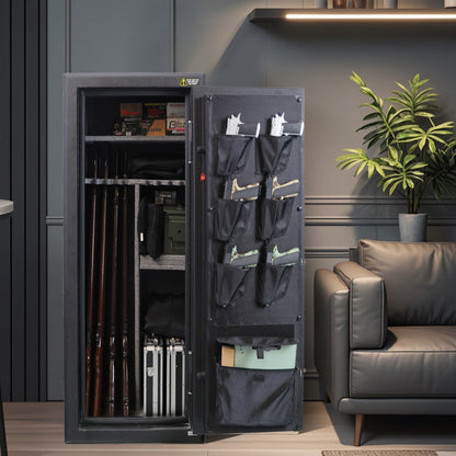 24 Gun Fireproof Safe with Biometric Fingerprint No-Assembly-Required