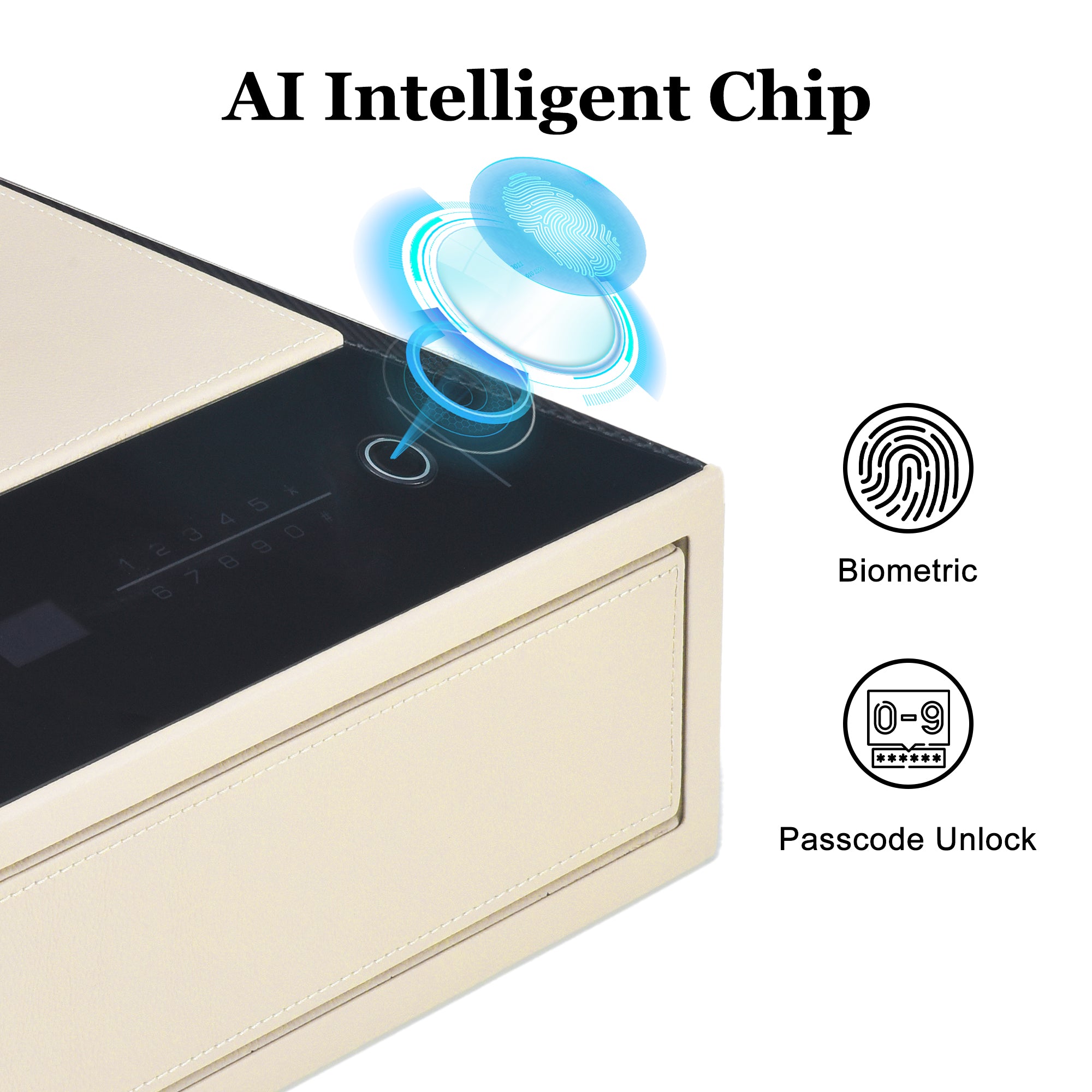 Smart Jewelry Safe Box with Fingerprint, Bluetooth & Auto Open