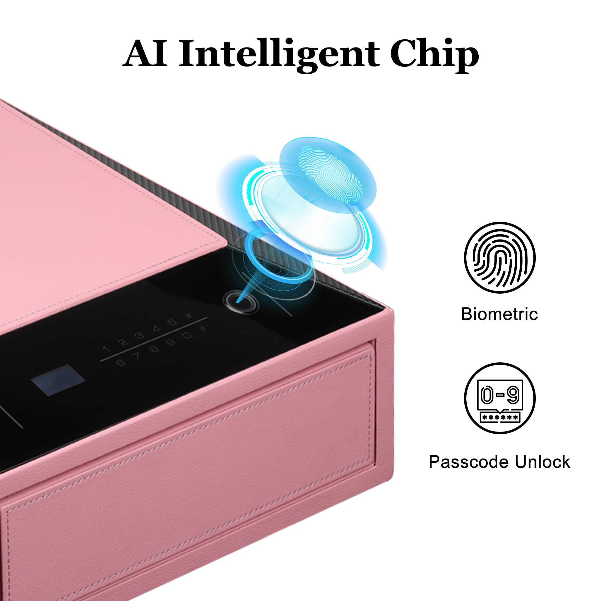 Smart Jewelry Safe Box with Fingerprint, Bluetooth & Auto Open