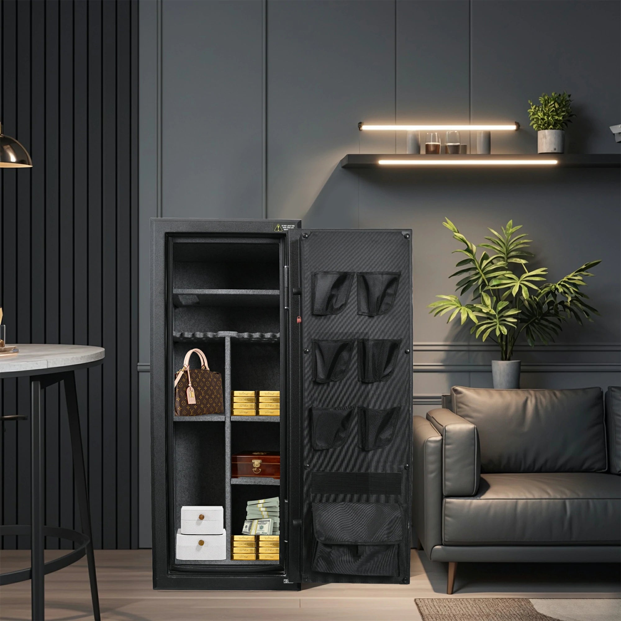 24 Gun Fireproof Safe Cabinet, Electronic Lock, No Assembly