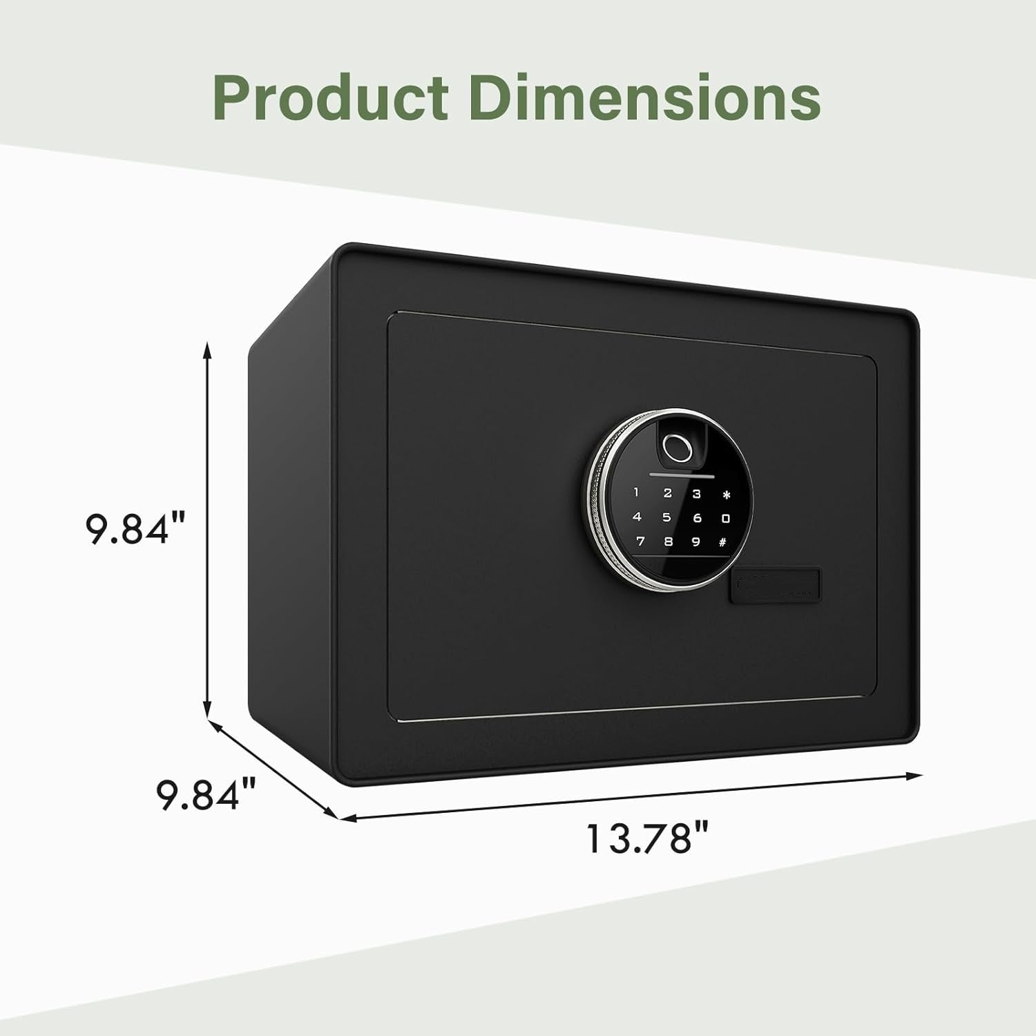 1.2 cu ft Fingerprint Safe Box with Keypad & Key, Removable Shelf