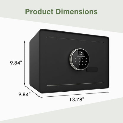 1.2 cu ft Fingerprint Safe Box with Keypad & Key, Removable Shelf