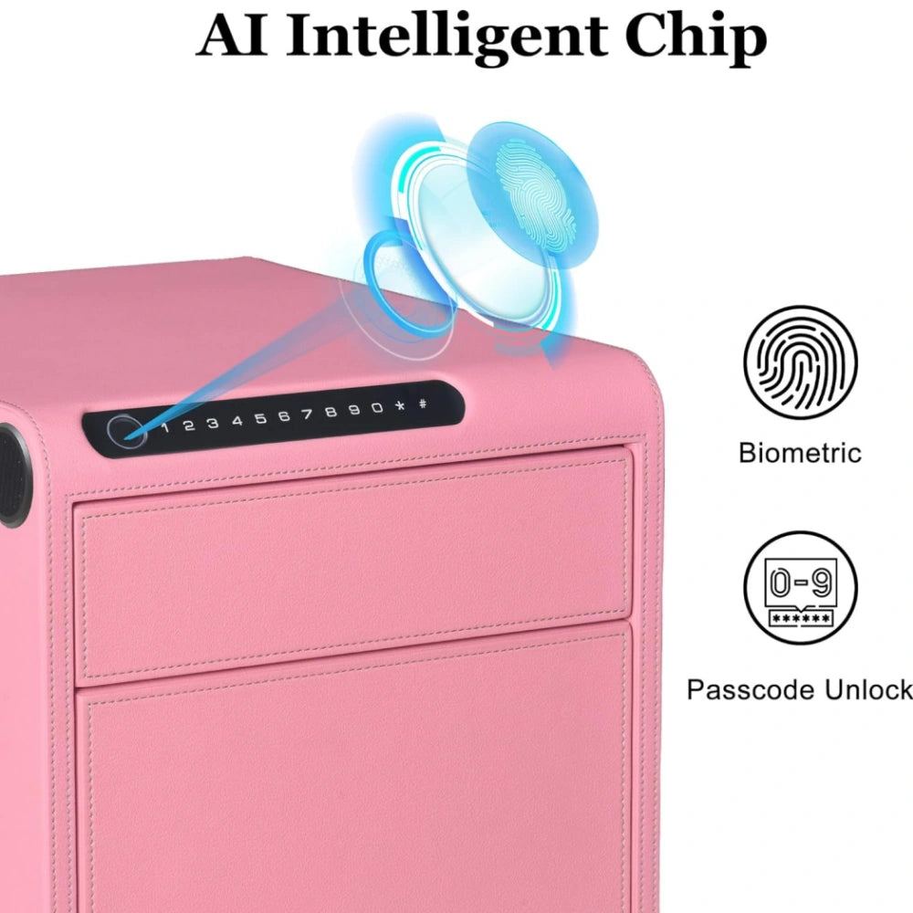 2 Drawers Smart Jewelry Safe Box with Bluetooth, Fingerprint Lock & Auto Open