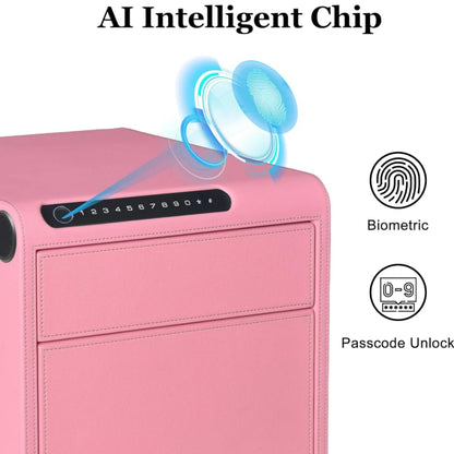 2 Drawers Smart Jewelry Safe Box with Bluetooth, Fingerprint Lock & Auto Open