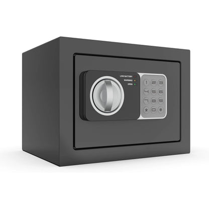 0.24 cu ft Small Electronic Safe Box with Key, Wall or Cabinet Mount