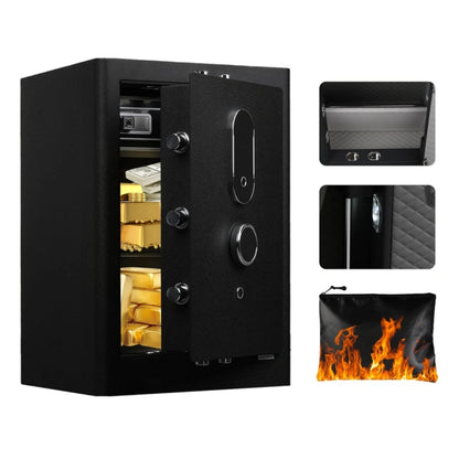 Large Fingerprint Safe Box with Fireproof Bag, Alarm