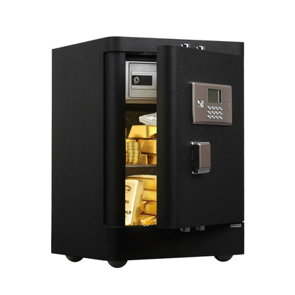 Security Safe with Wheels, Inner Key Box & Fireproof Document Bag