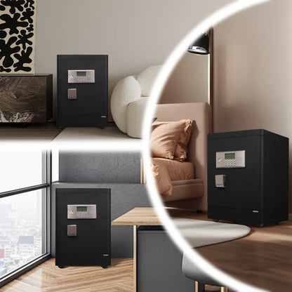 Security Safe with Wheels, Inner Key Box & Fireproof Document Bag