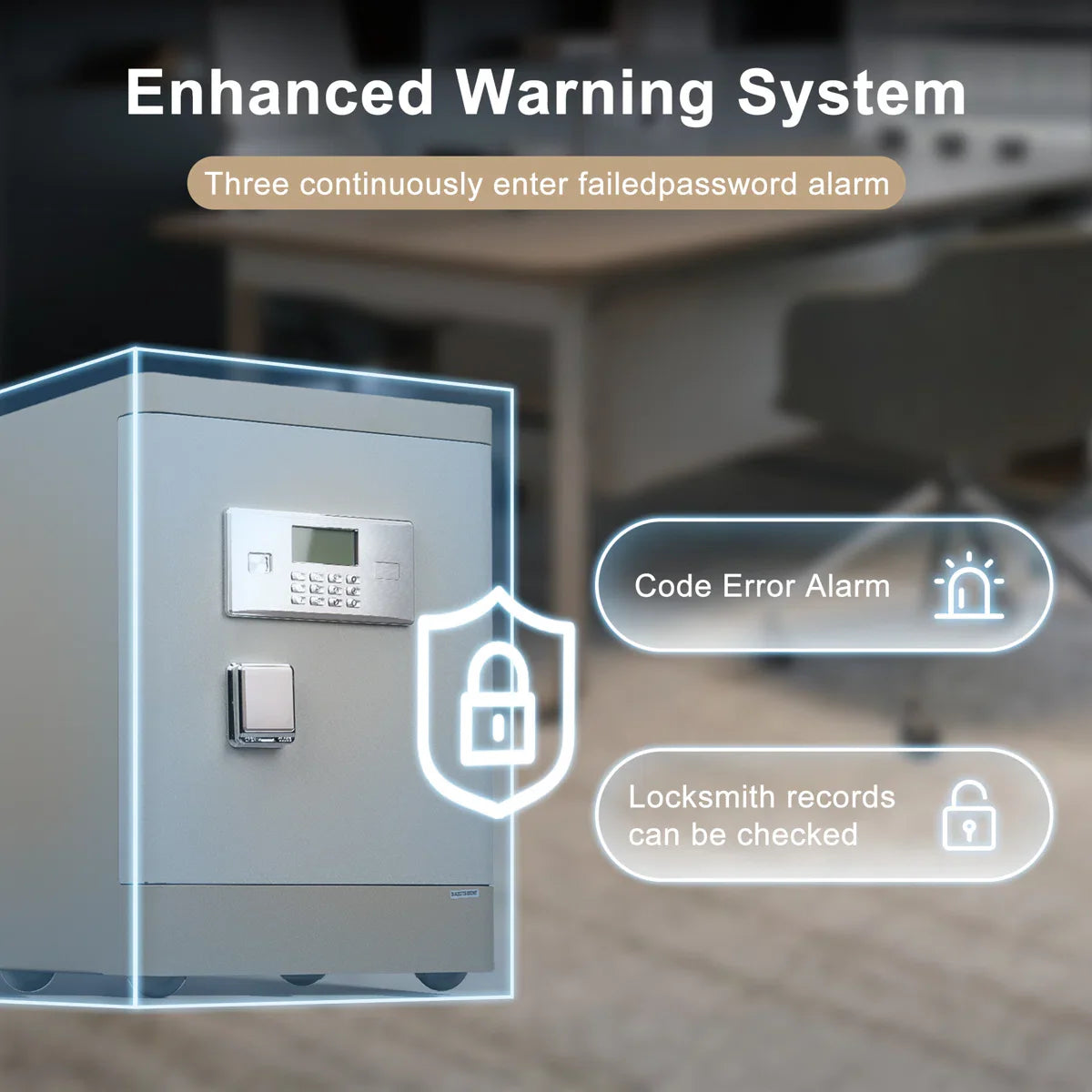 Security Safe with Wheels, Inner Key Box & Fireproof Document Bag