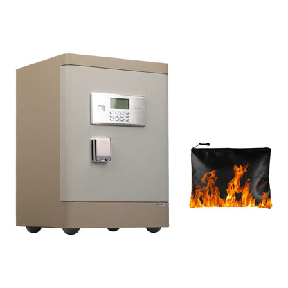 Security Safe with Wheels, Inner Key Box & Fireproof Document Bag