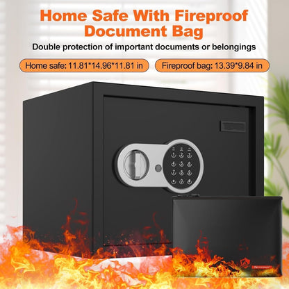 1.2 Cu Ft Home Safe with Digital Keypad & Alarm, Steel Cabinet
