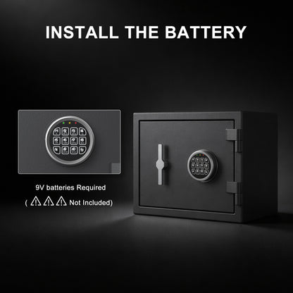 1.3 Cu Ft Fireproof Home Safe with Keypad Lock Alarm Heavy Steel