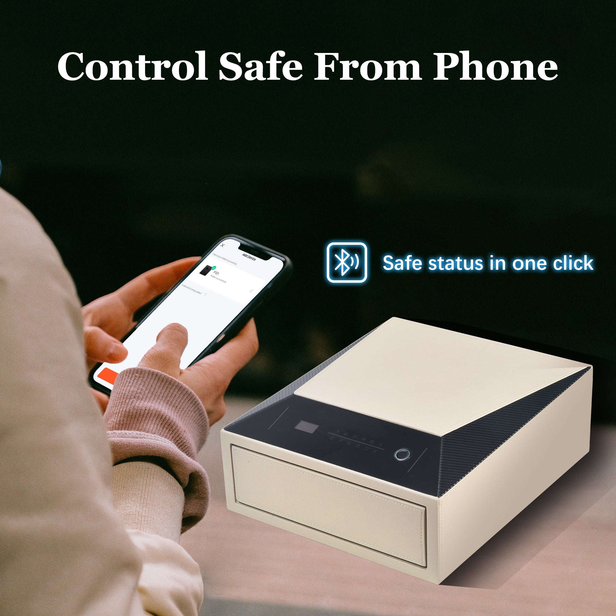 Smart Jewelry Safe Box with Fingerprint, Bluetooth & Auto Open