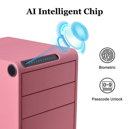 3 Drawers Smart Jewelry Safe Box with Bluetooth, Fingerprint Lock & Auto Open