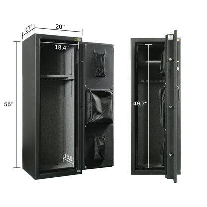 14 Gun Fireproof Safe Cabinet, Electronic Lock, No Assembly