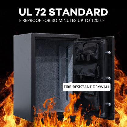 2.5 Cu Ft Fireproof Safe with Programmable Electronic Keypad(Black-with Gun Bag)