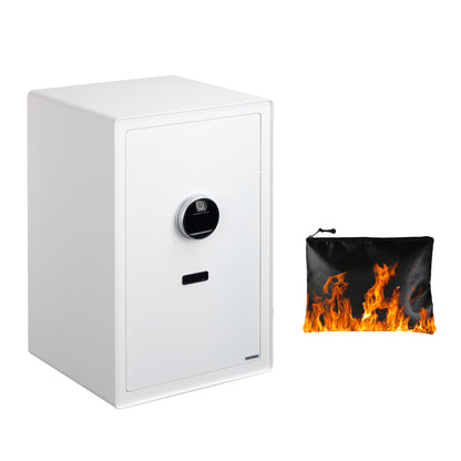 Fingerprint Safe Box with Alarm, LED Light & Removable Shelves