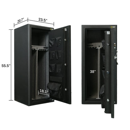 24 Gun Fireproof Safe Cabinet, Electronic Lock, No Assembly