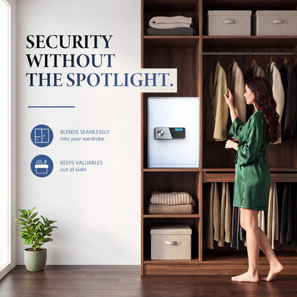 VALINIRT 19.7-Inch Tall Biometric Home Safe with Fingerprint & Digital Keypad, Anti-Pry Design and Alarm