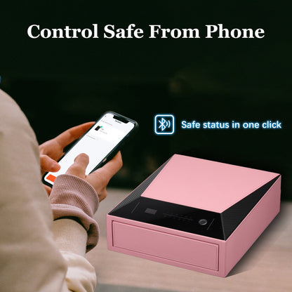 Smart Jewelry Safe Box with Fingerprint, Bluetooth & Auto Open