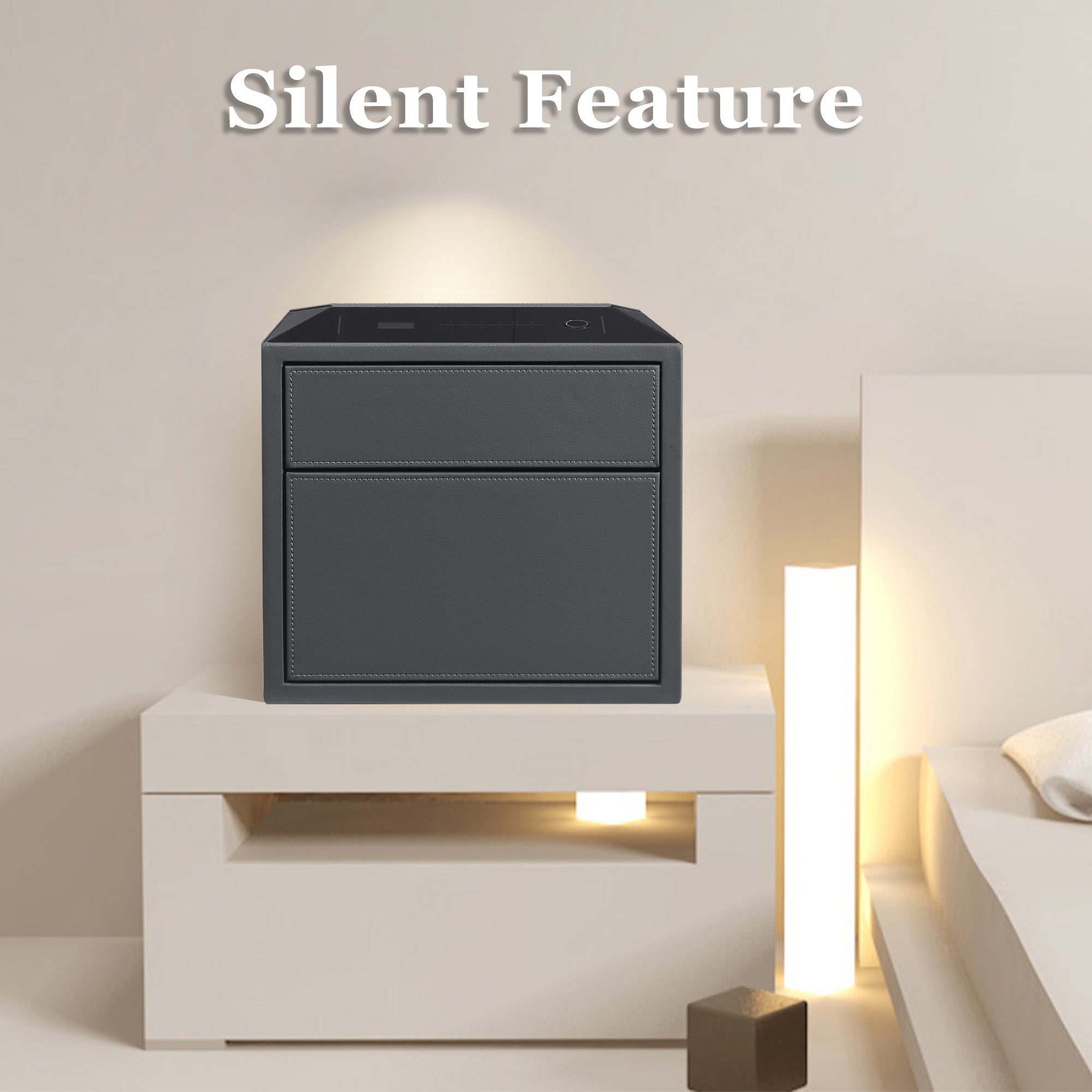 2 Drawers Smart Jewelry Safe Box with Fingerprint, Bluetooth & Auto Open