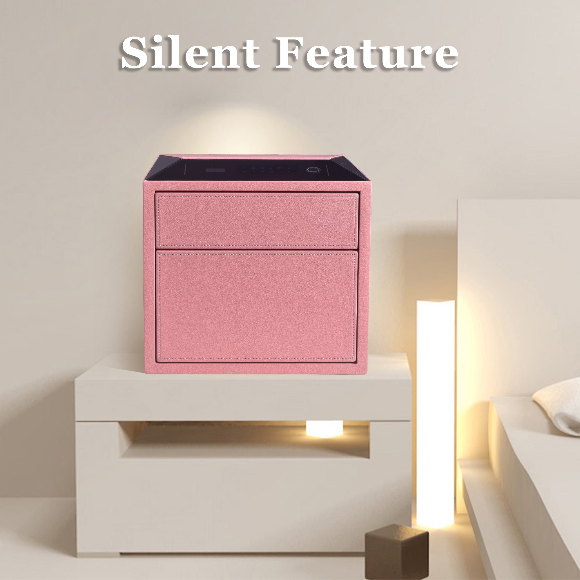 2 Drawers Smart Jewelry Safe Box with Fingerprint, Bluetooth & Auto Open