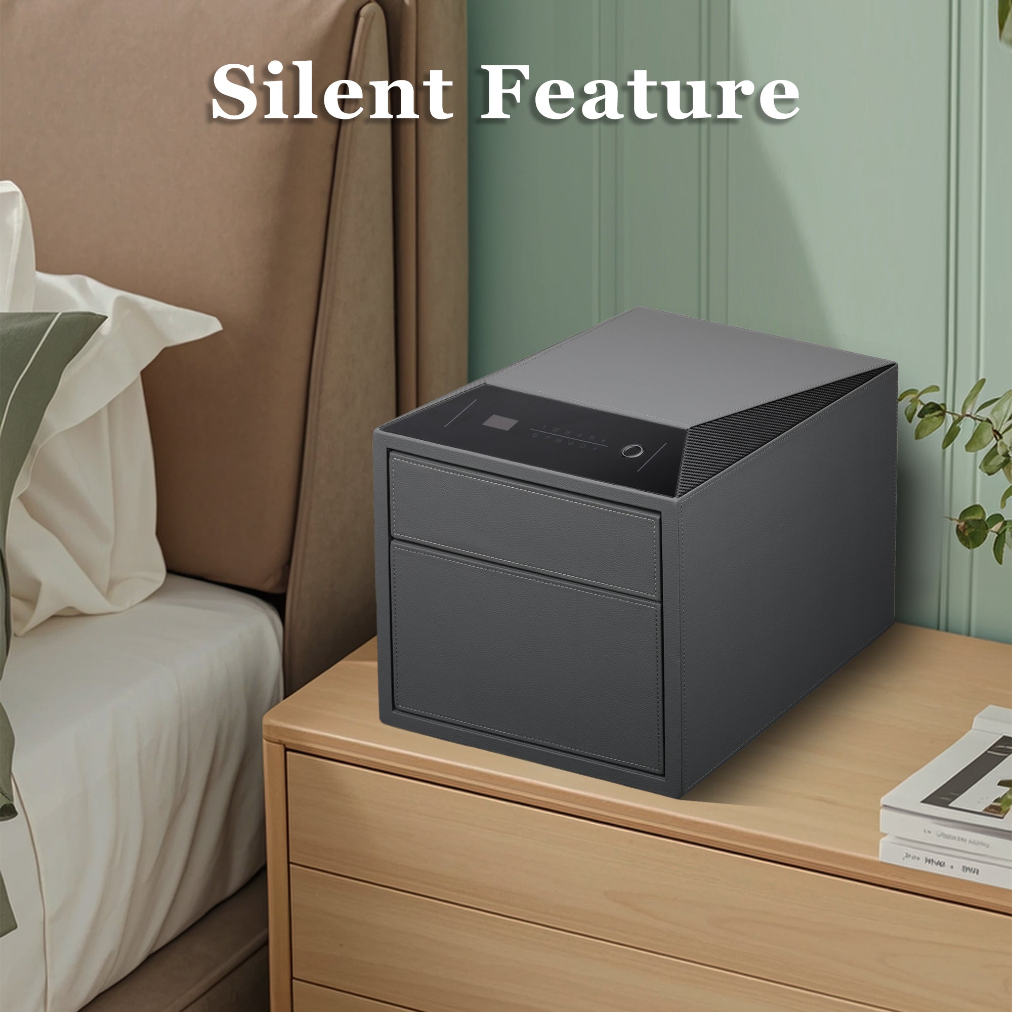 2 Drawers Smart Jewelry Safe Box with Fingerprint, Bluetooth & Auto Open