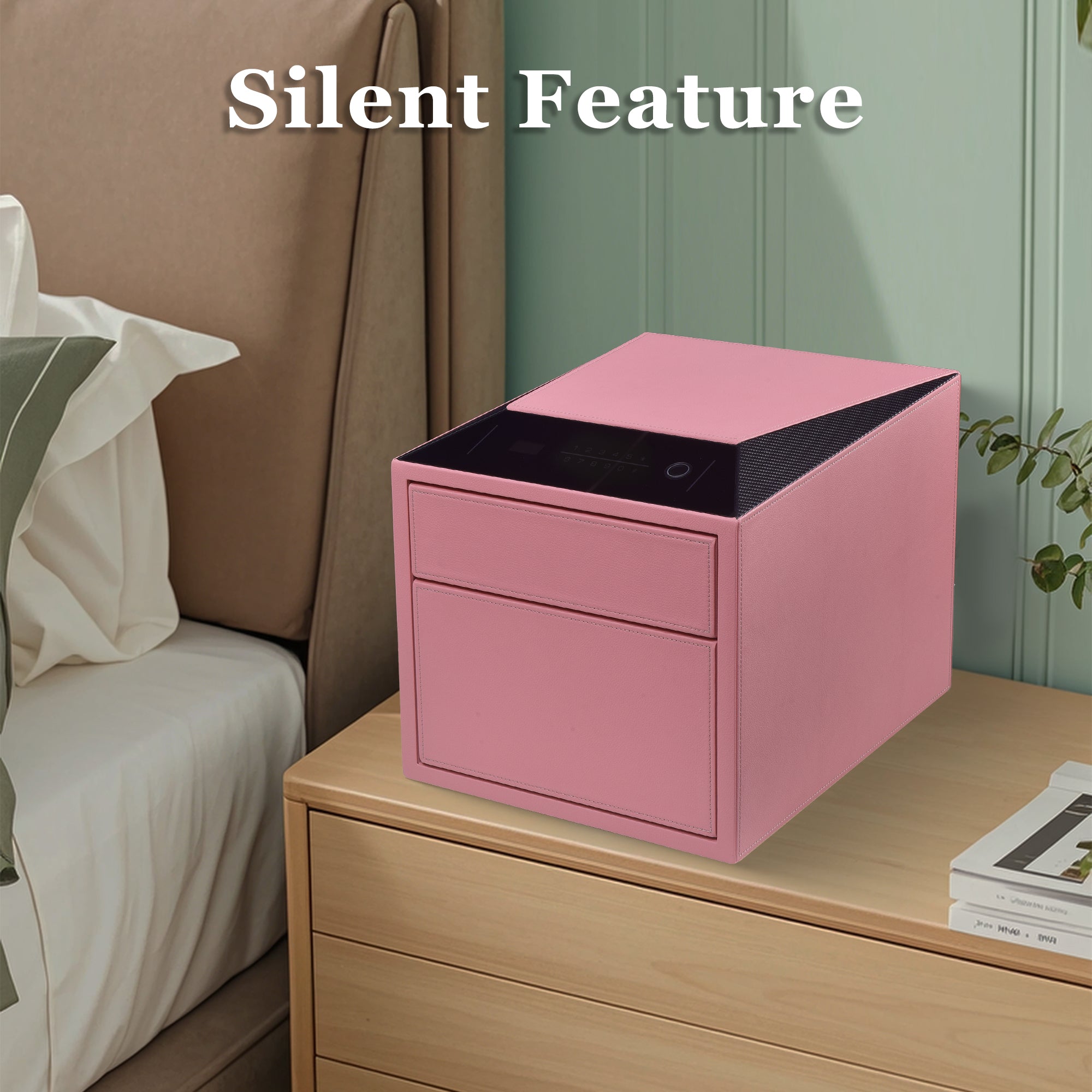 2 Drawers Smart Jewelry Safe Box with Fingerprint, Bluetooth & Auto Open