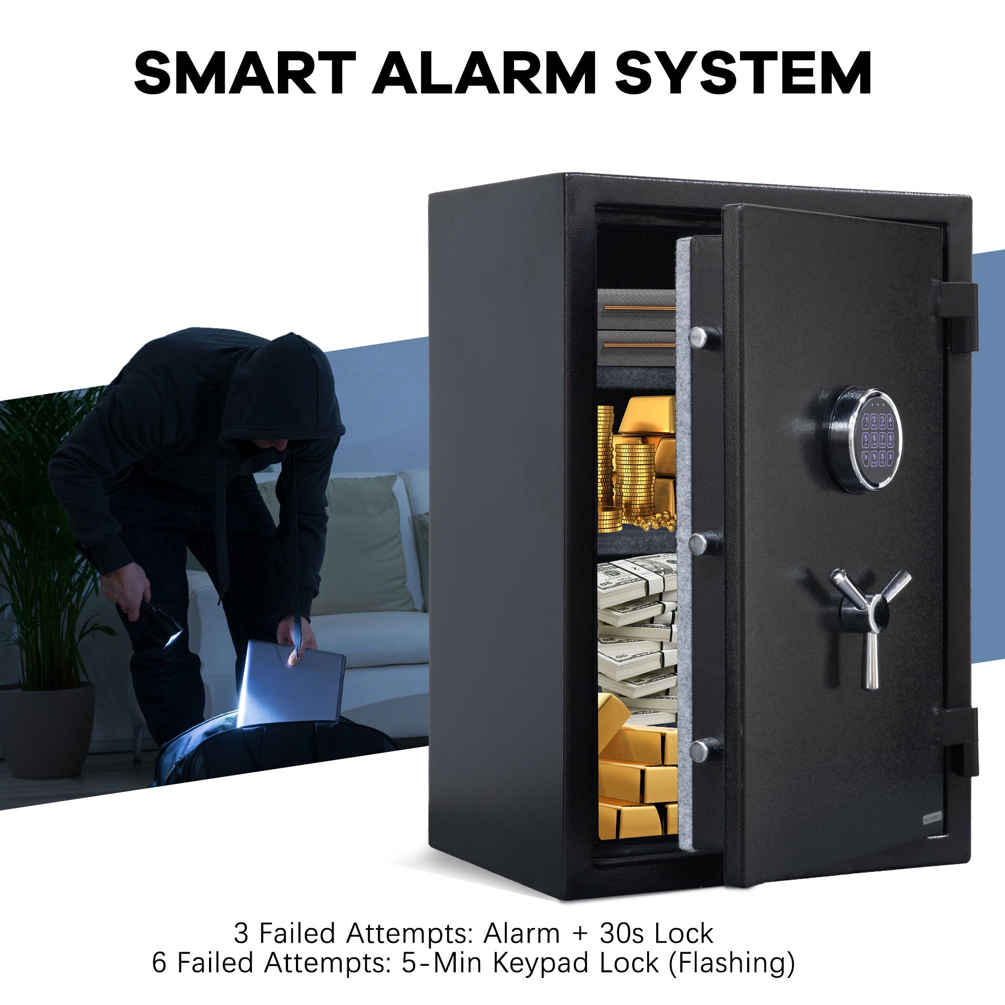 2.5 Cu Ft Fireproof Safe with Programmable Electronic Keypad(Black)