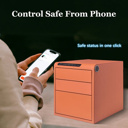 3 Drawers Smart Jewelry Safe Box with Bluetooth, Fingerprint Lock & Auto Open