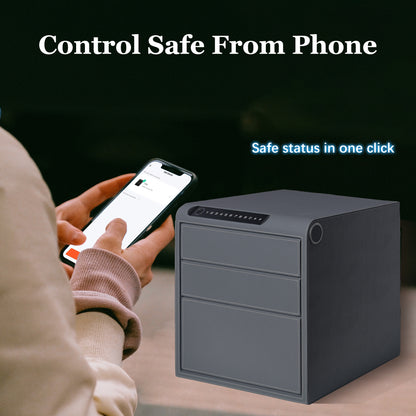 3 Drawers Smart Jewelry Safe Box with Bluetooth, Fingerprint Lock & Auto Open