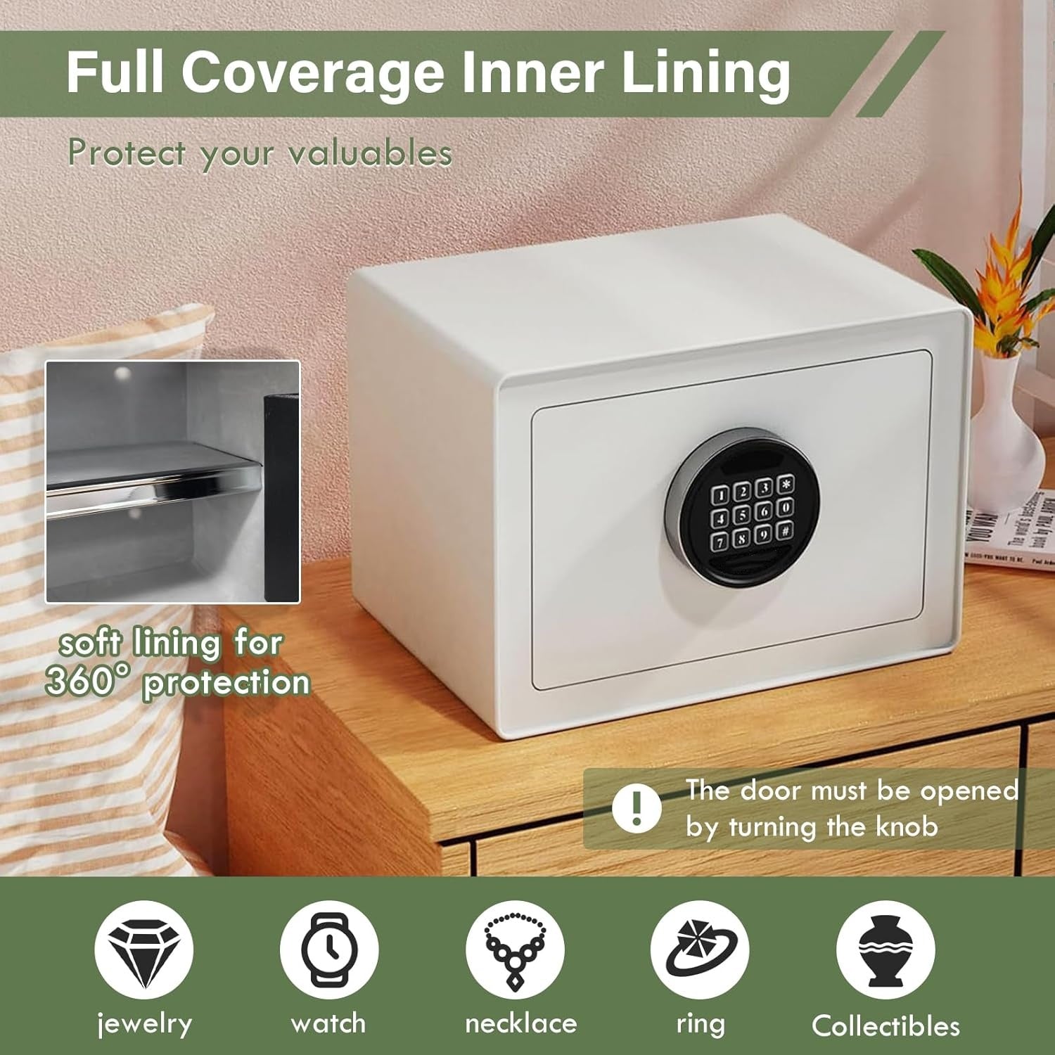 1.2 Cu.Ft Digital Jewelry Safe Box with Keypad, Steel