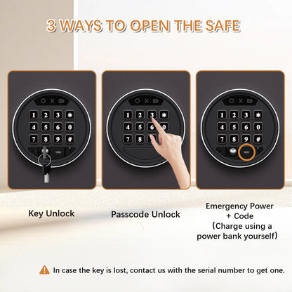 Large 4.9 Cu Ft Home Safe Steel Double Door Fingerprint Digital Lock