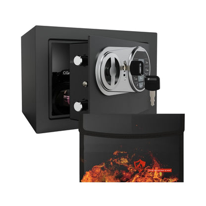 0.23 Cu Ft Small Digital Safe Box with Keypad & Keys, Compact Home Lock Box