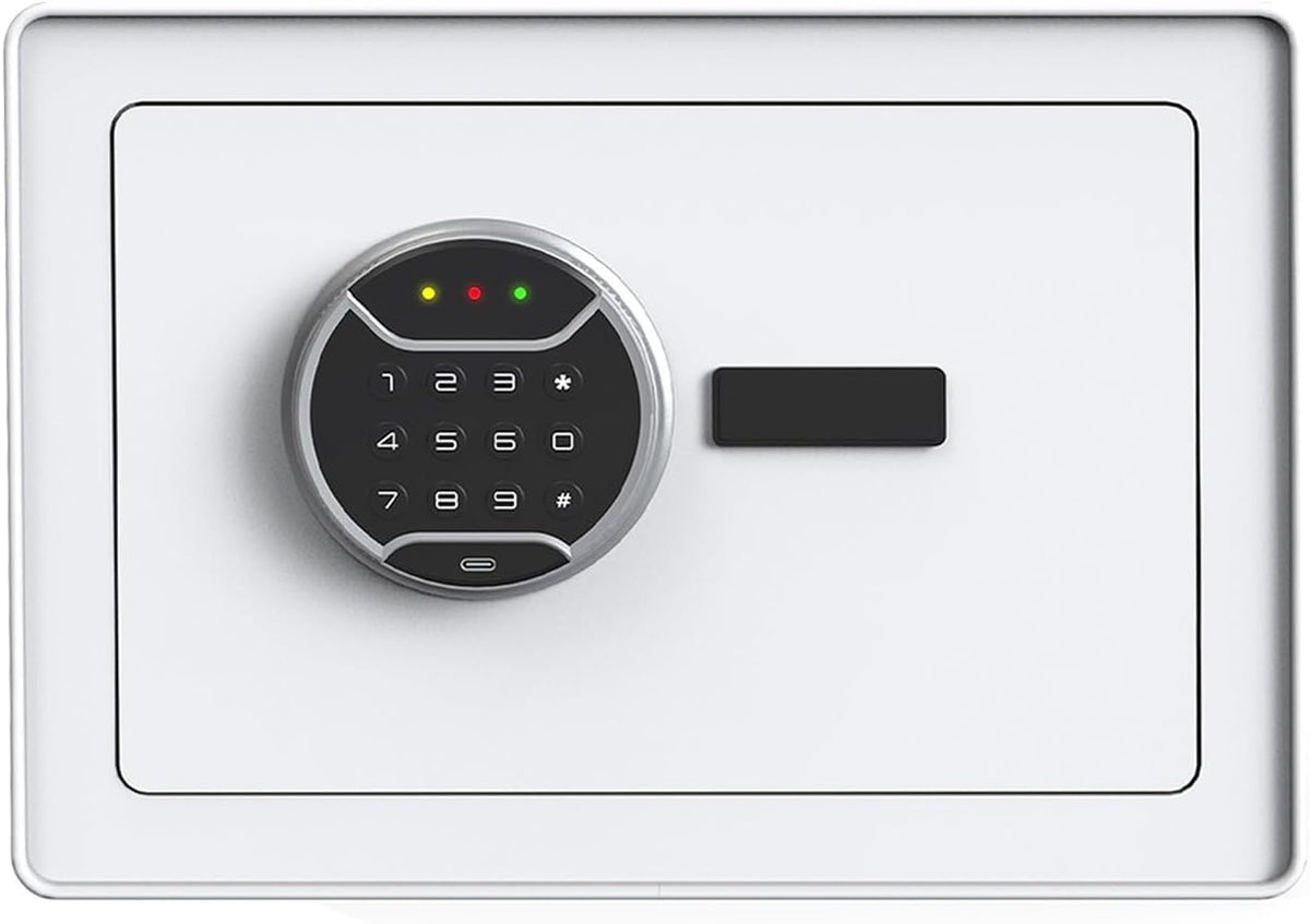 VALINIRT Biometric Home Safe with Fingerprint Keypad, Anti-Pry Design & Alarm, Pink