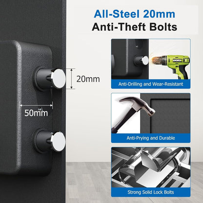 2.3 Cu Ft Fireproof Home Safe with Electronic Keypad & Alarm