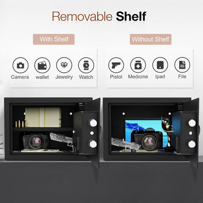 1.6 Cu Ft Fireproof Safe Box with Keypad & Key, Charging Port