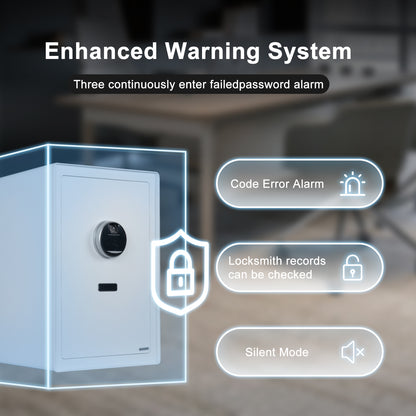 2.0 Cu Ft Fingerprint Home Safe Box with Fireproof Bag, Drawer & Shelf