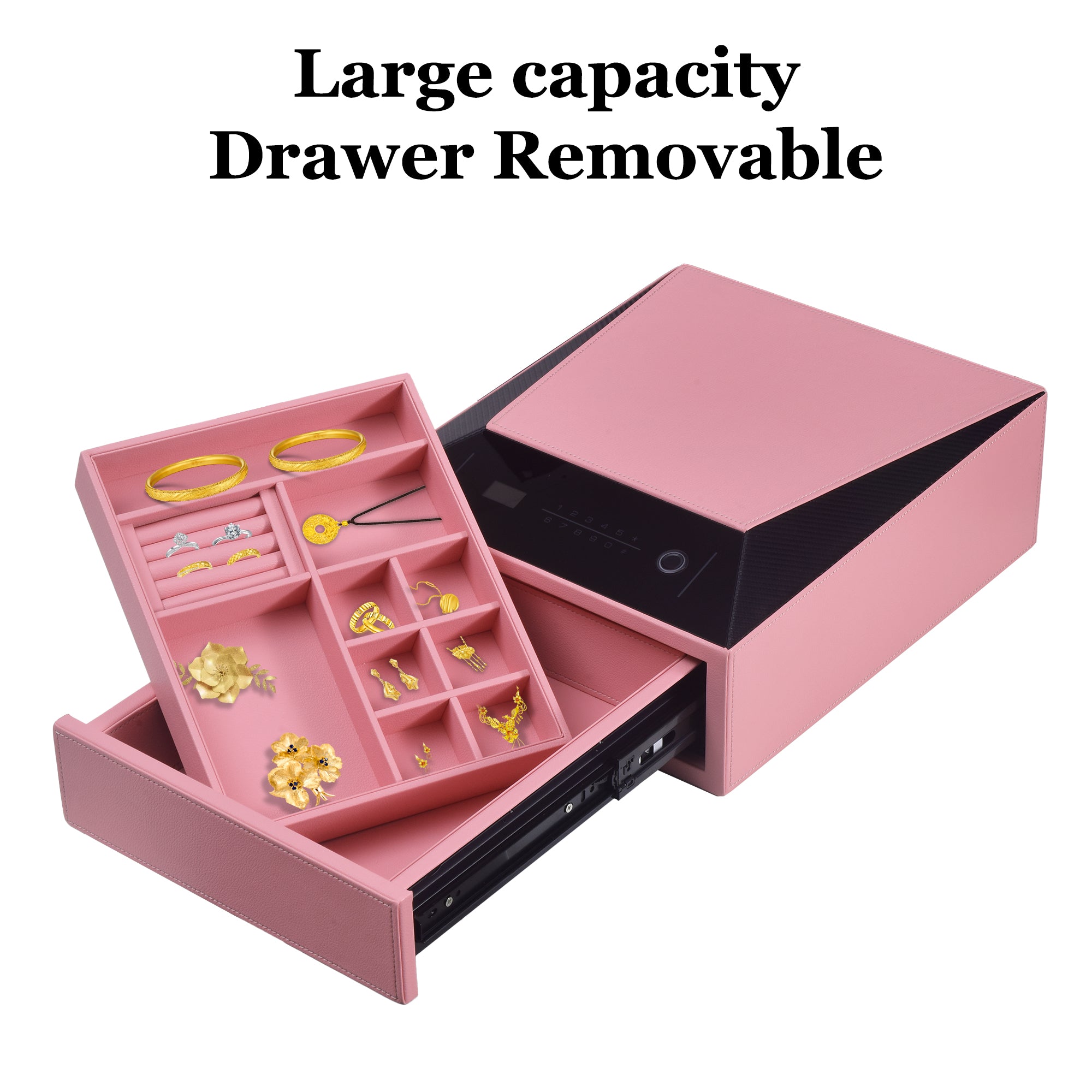 Smart Jewelry Safe Box with Fingerprint, Bluetooth & Auto Open