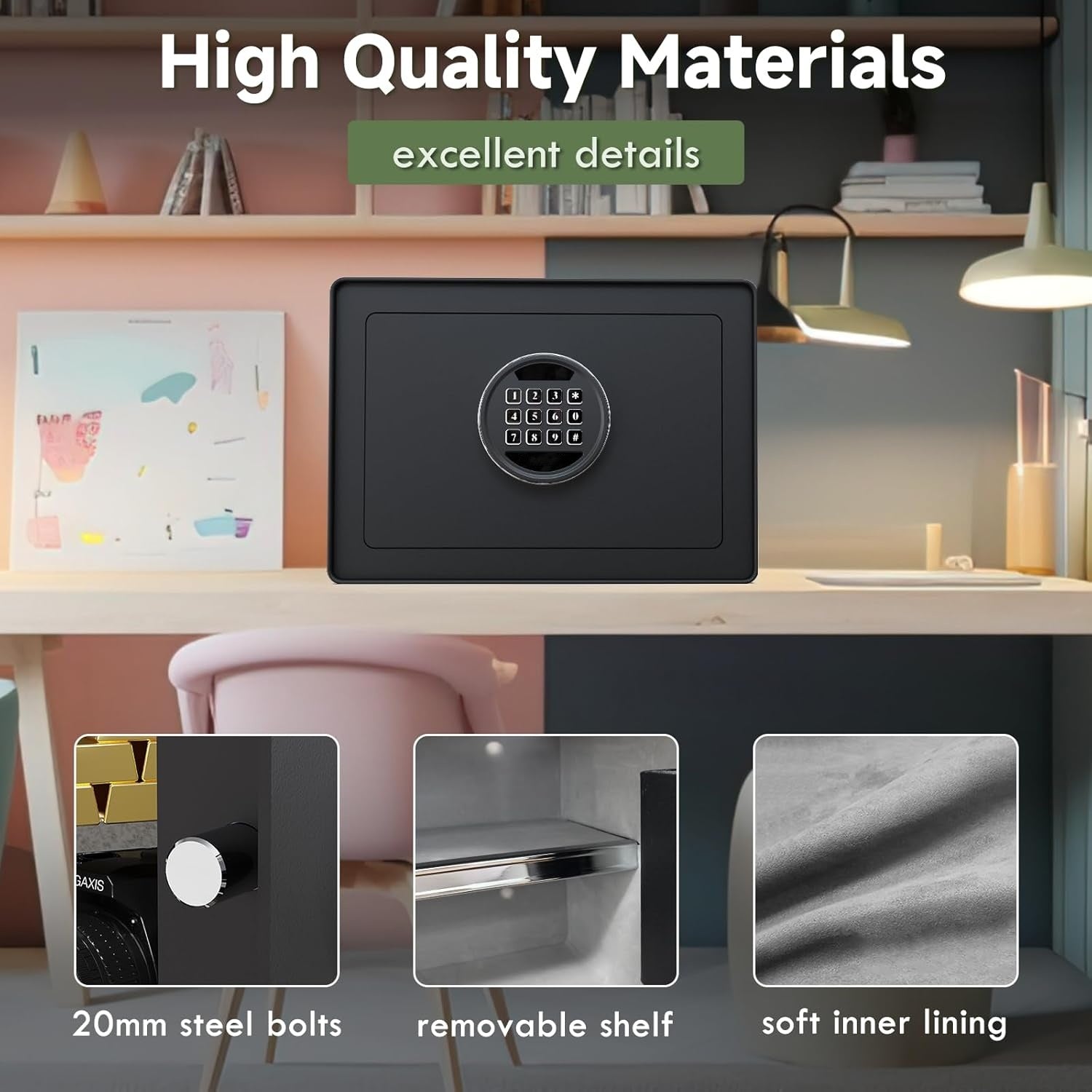 1.2 Cu.Ft Digital Jewelry Safe Box with Keypad, Steel