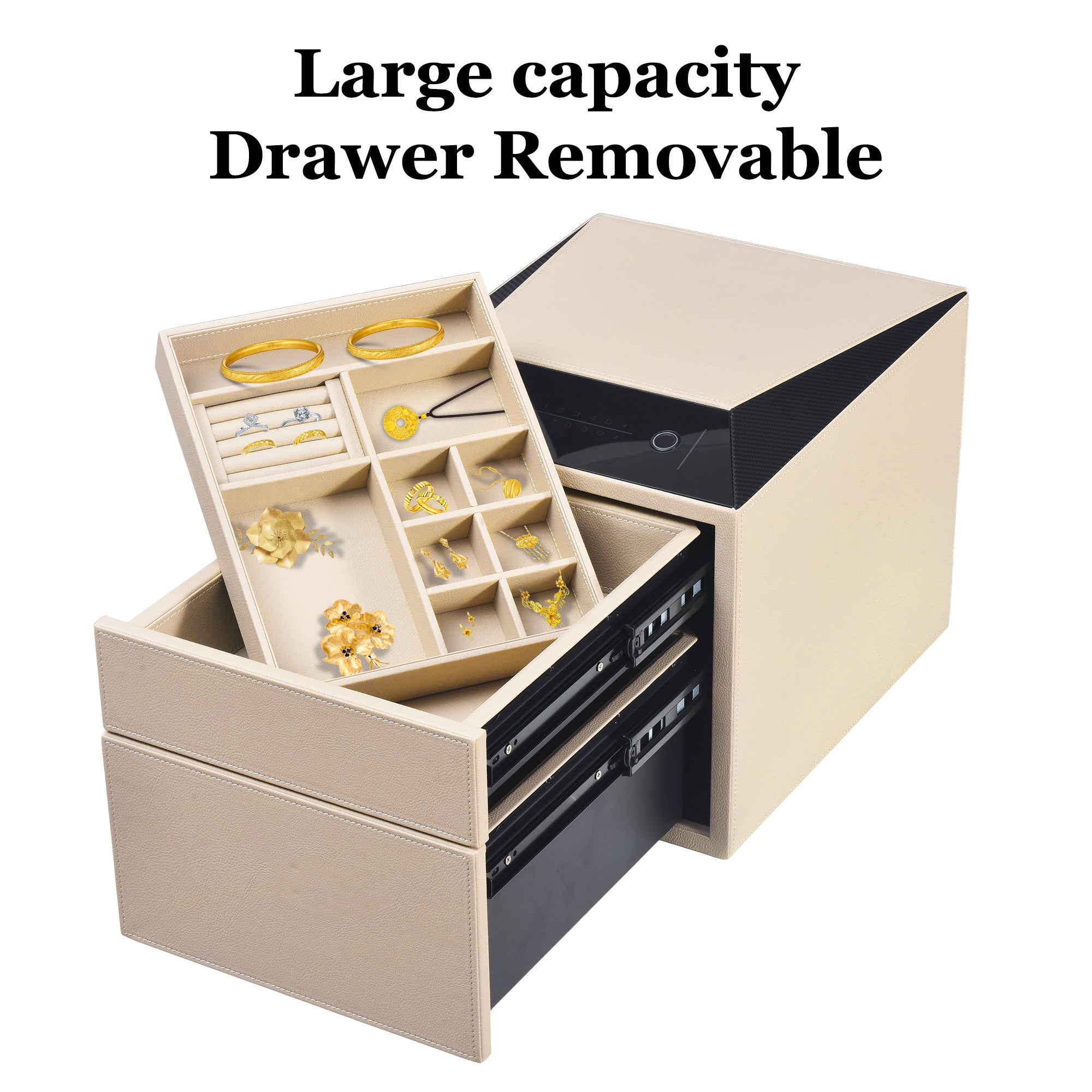 Smart Jewelry Safe Box with Fingerprint, Bluetooth & Auto Open