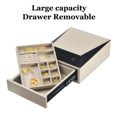 Smart Jewelry Safe Box with Fingerprint, Bluetooth & Auto Open