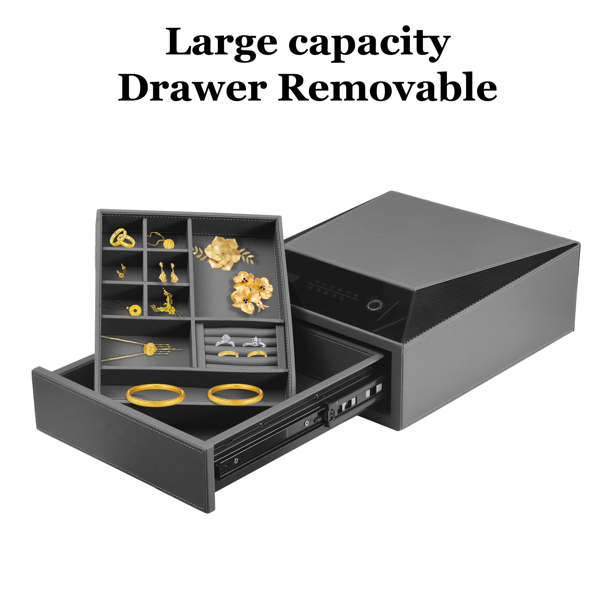 Smart Jewelry Safe Box with Fingerprint, Bluetooth & Auto Open