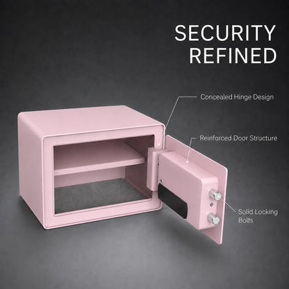 VALINIRT Biometric Home Safe with Fingerprint Keypad, Anti-Pry Design & Alarm, Pink
