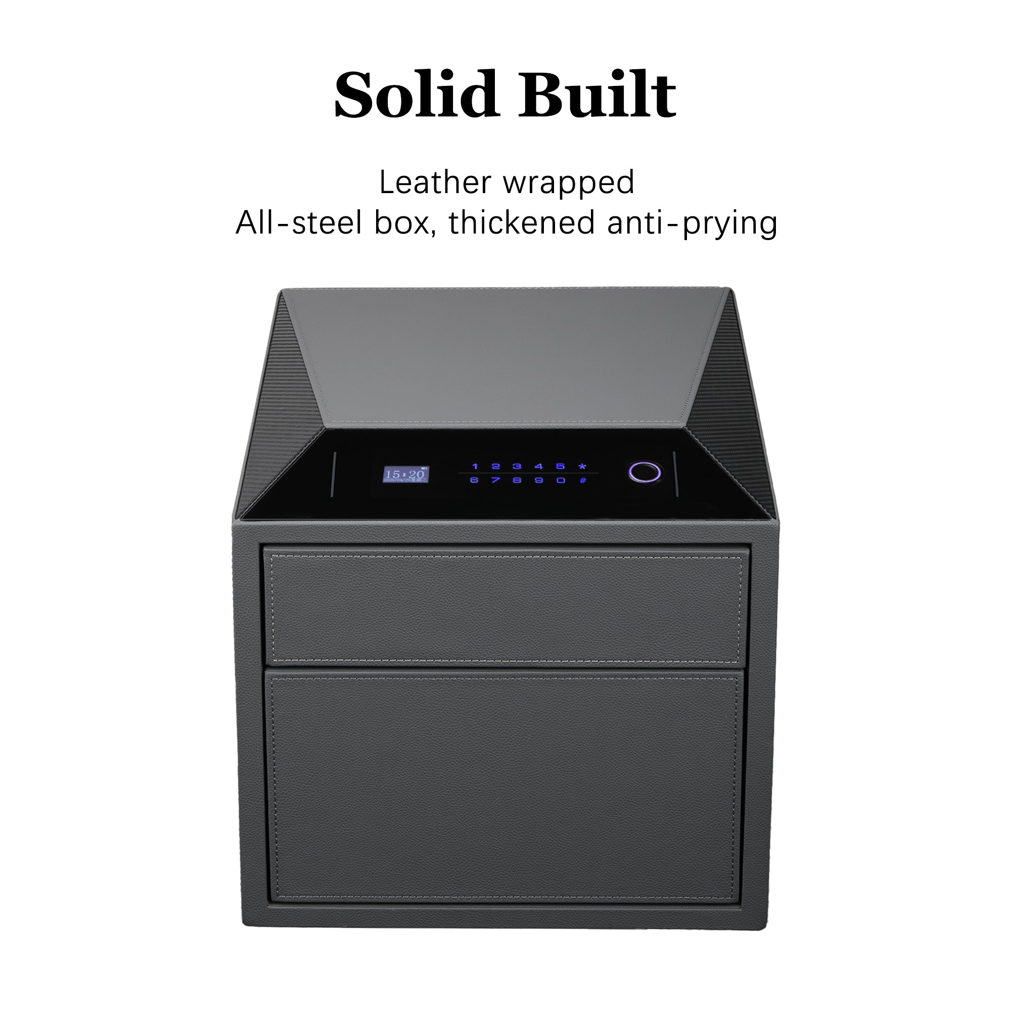 2 Drawers Smart Jewelry Safe Box with Fingerprint, Bluetooth & Auto Open