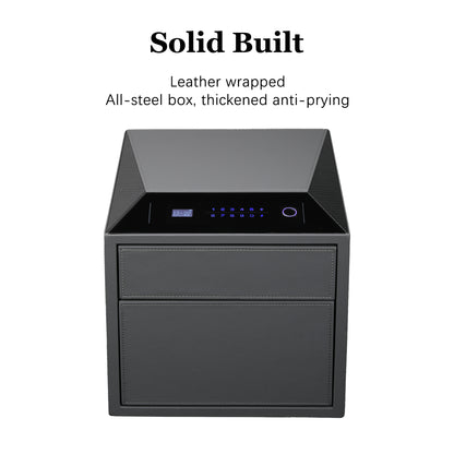 2 Drawers Smart Jewelry Safe Box with Fingerprint, Bluetooth & Auto Open