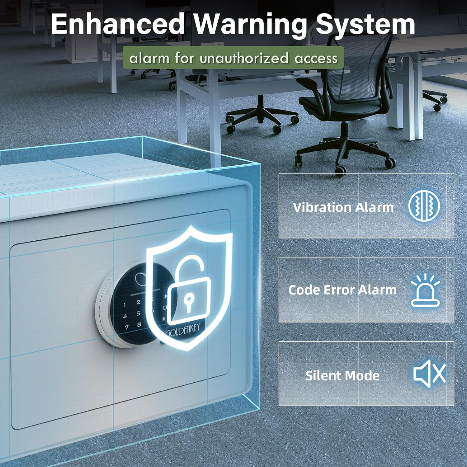 1.6 Cu Ft Home Safe with Fingerprint Lock Alarm Velvet Interior Shelf
