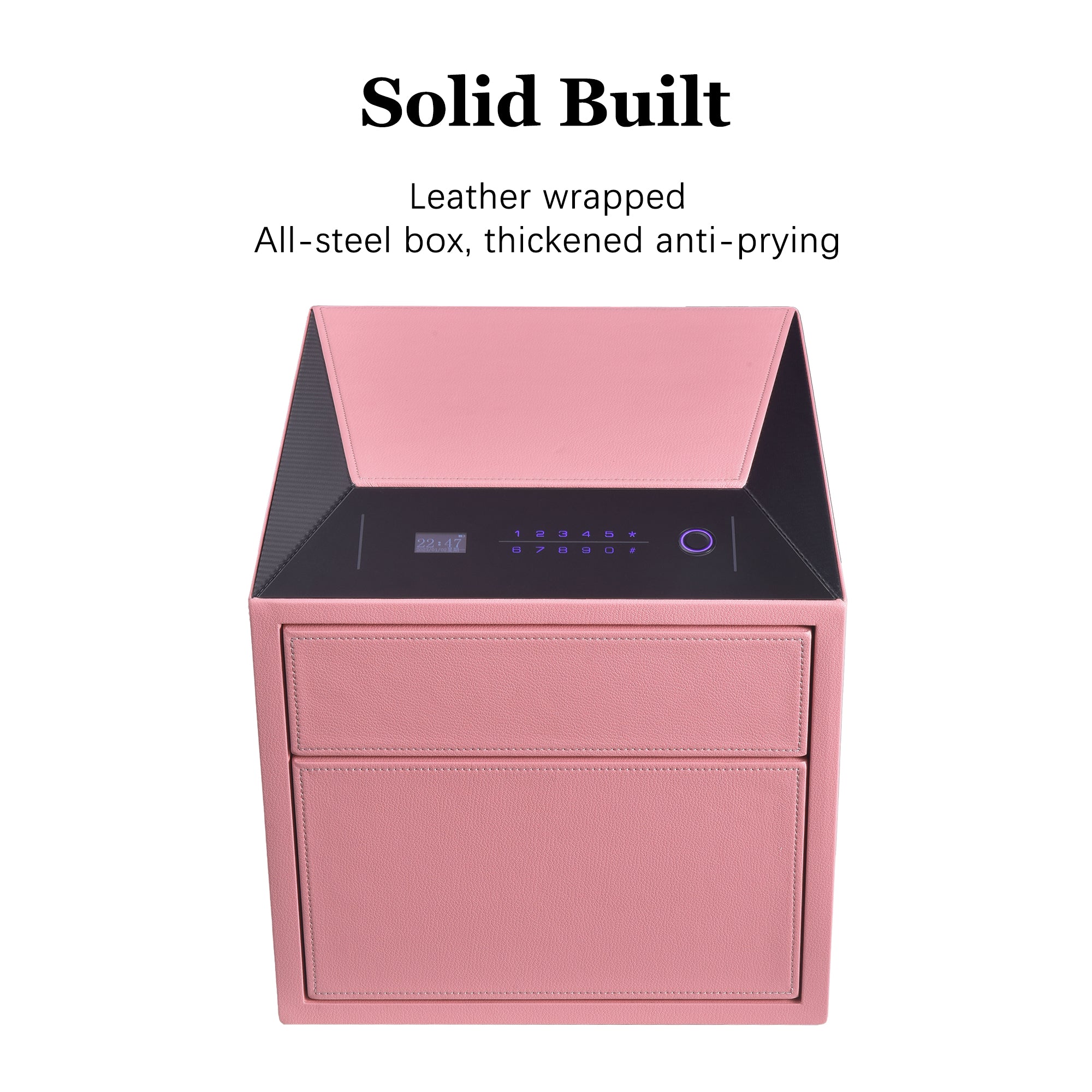 2 Drawers Smart Jewelry Safe Box with Fingerprint, Bluetooth & Auto Open