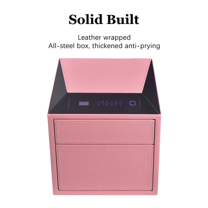 2 Drawers Smart Jewelry Safe Box with Fingerprint, Bluetooth & Auto Open